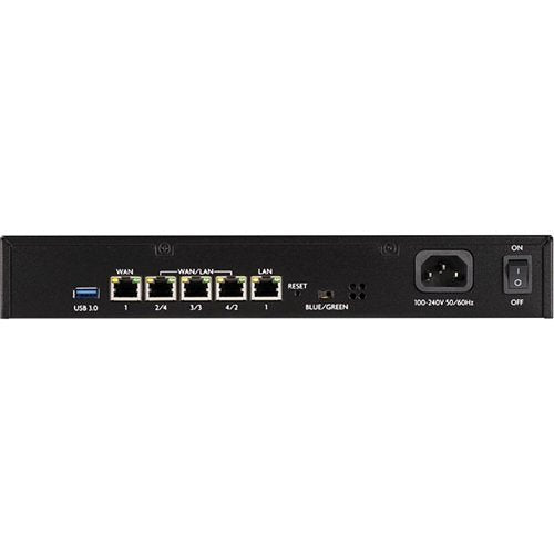 Luxul ABR-4500 Epic 4 Multi-WAN Gigabit Router Pro Networks
Back view of a network switch with multiple ports on a white background
