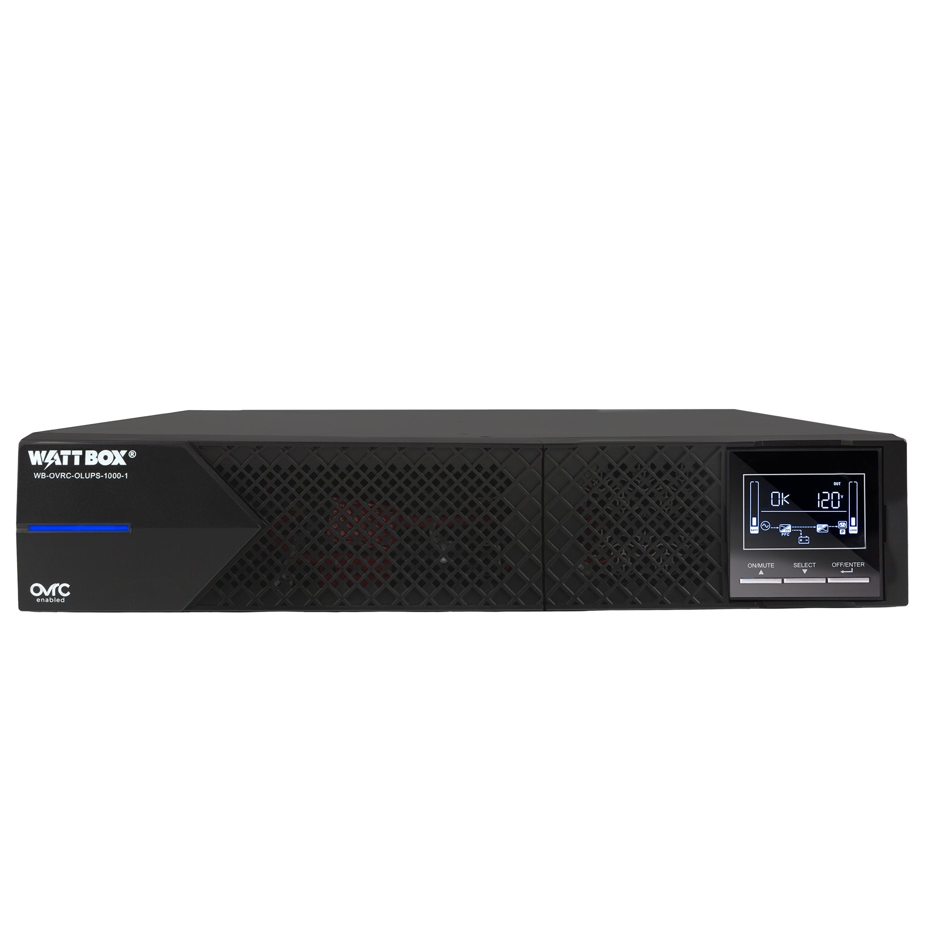 Black power supply unit with digital display on a white background