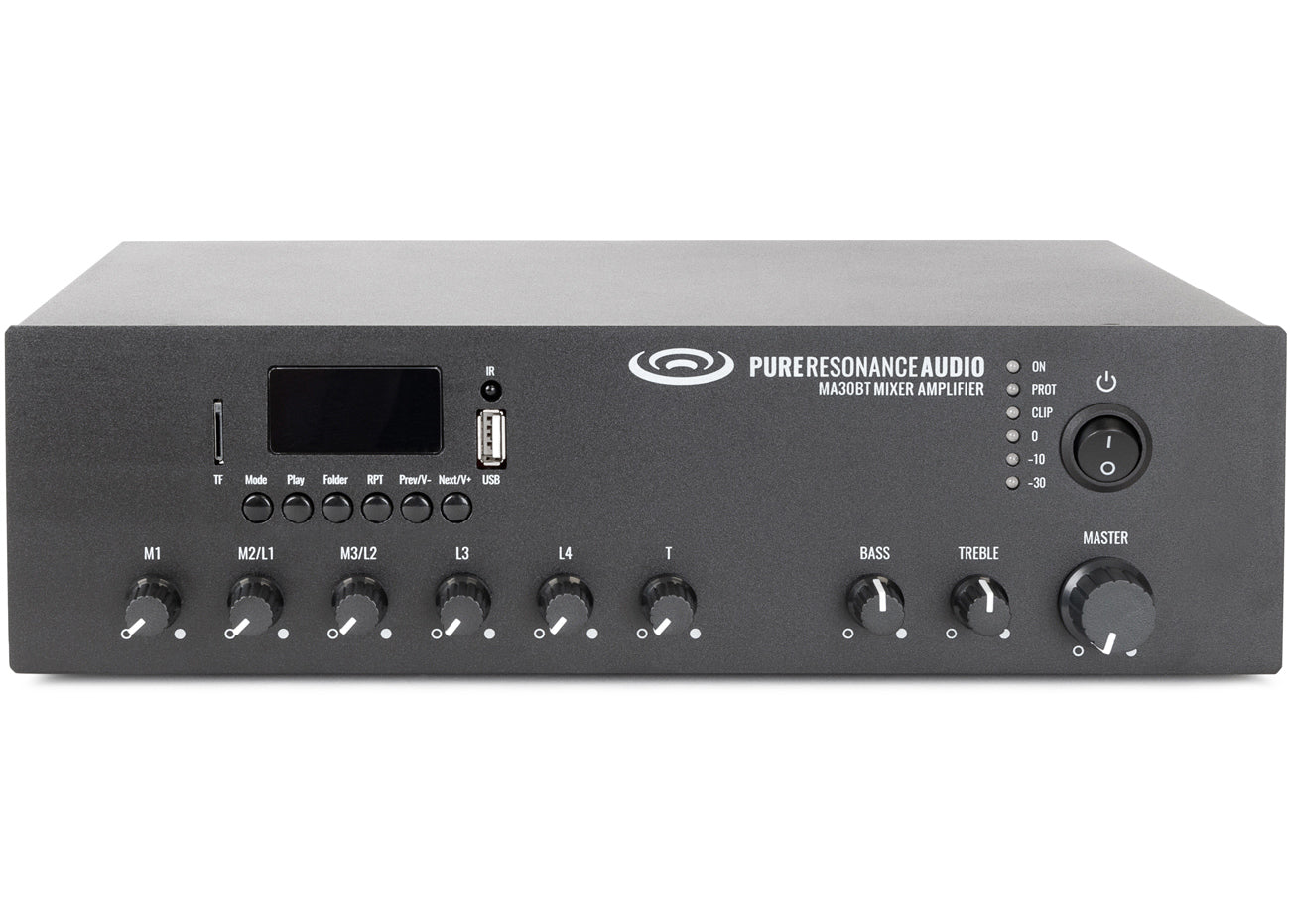 Pure Resonance Audio MA30 Bluetooth 30W 7 Input Mixer Amplifier Front 