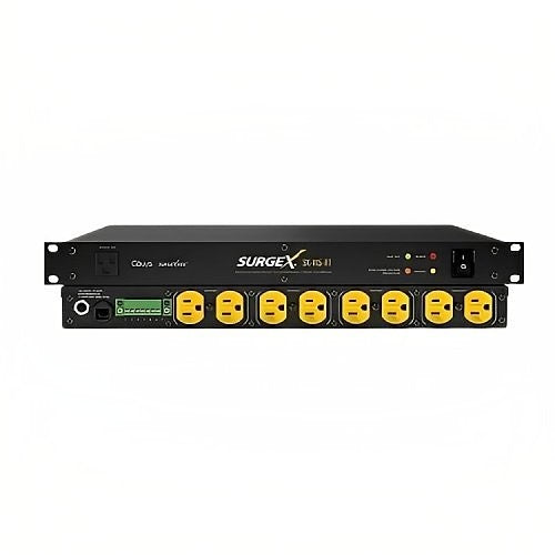 SurgeX SX-1120-RT Rack Surge Eliminator Power Conditioner 20A 120V
SurgeX power distribution unit with multiple outlets on a white background