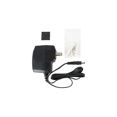 Araknis Networks AN-110-RT-2L1W Single-WAN Gigabit VPN Router Pro
Black power adapter with plug, cable, and small accessories on a white background