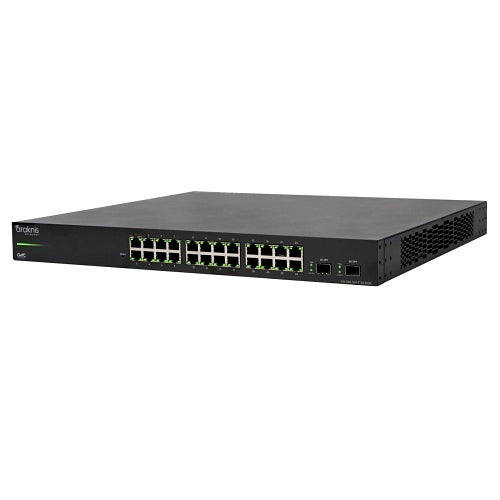 Araknis Networks AN-320-SW-F-24-POE 24-Port Gigabit PoE+ Switch
Network switch with multiple ports on a white background