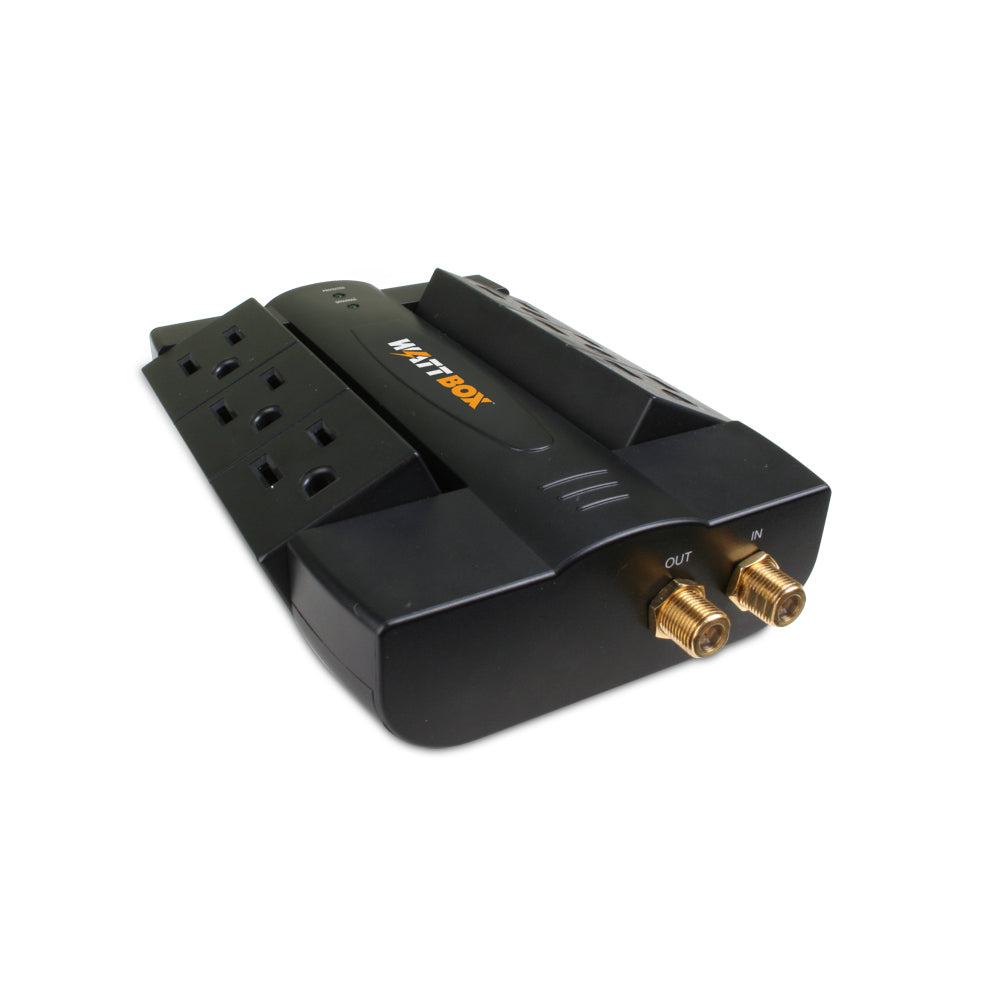WattBox WB-200-6RWT Coax 6-Outlet Rotating Surge Protector Wall Tap front view
