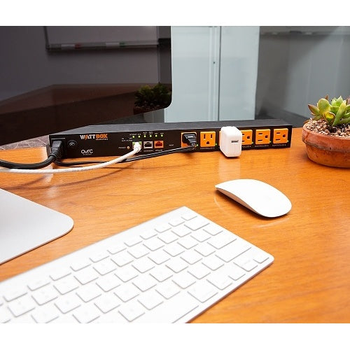 WattBox WB-800-IPVM-6 IP Surge Protector 6-Outlet Safe Voltage computer desk