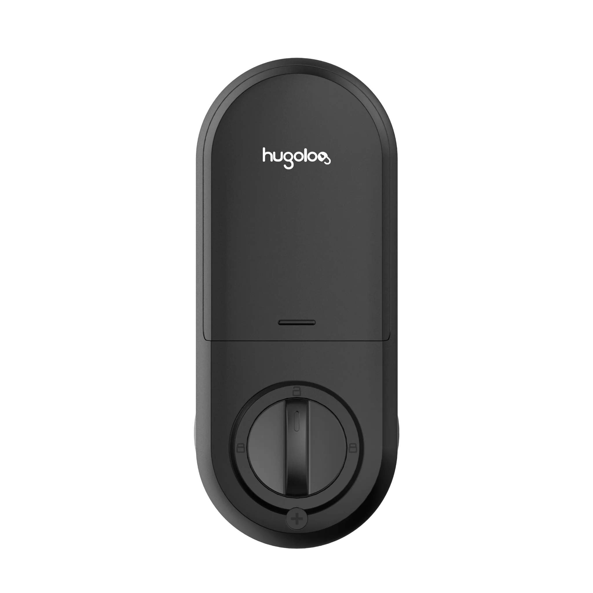 Black electronic door lock with 'hugolo' branding on a white background
