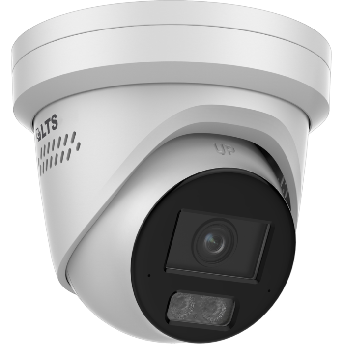 LTS LTCMIP3CD42WI-28LAISP 4MP AI Turret Camera Active Deterrent Left Side View